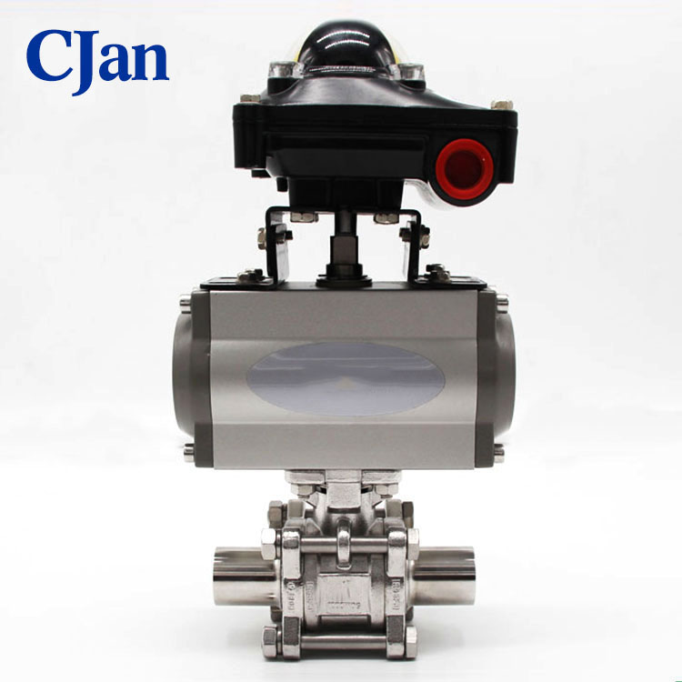 Valvola a sfera del pacchetto pneumatico 3pc di controllo intelligente sanitario